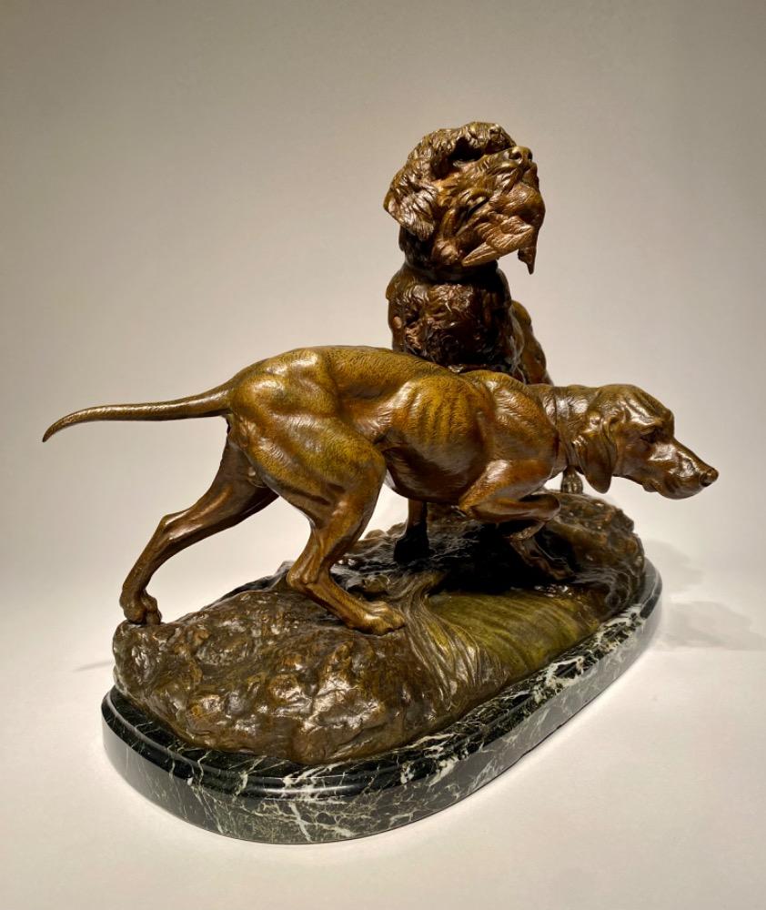 Bronze by Ferdinand PAUTROT (1832-1894). Griffin and Braque