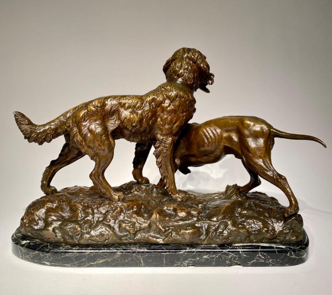 Bronze by Ferdinand PAUTROT (1832-1894). Griffin and Braque