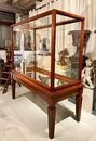 Large mahogany museum vitrine 