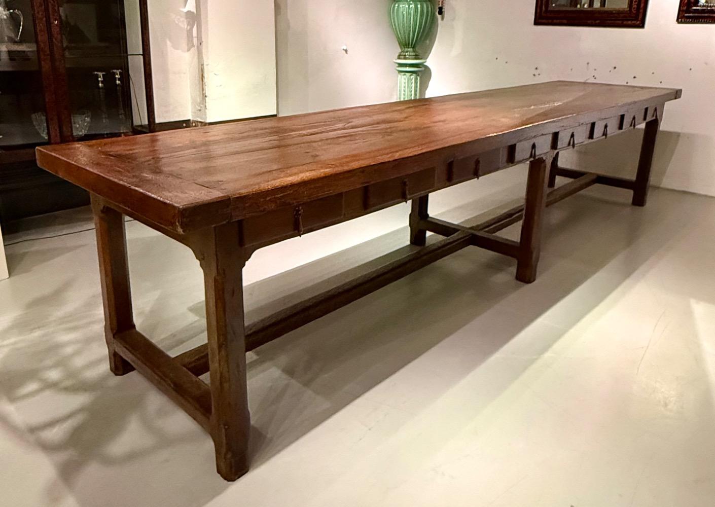 Large oak refectory table