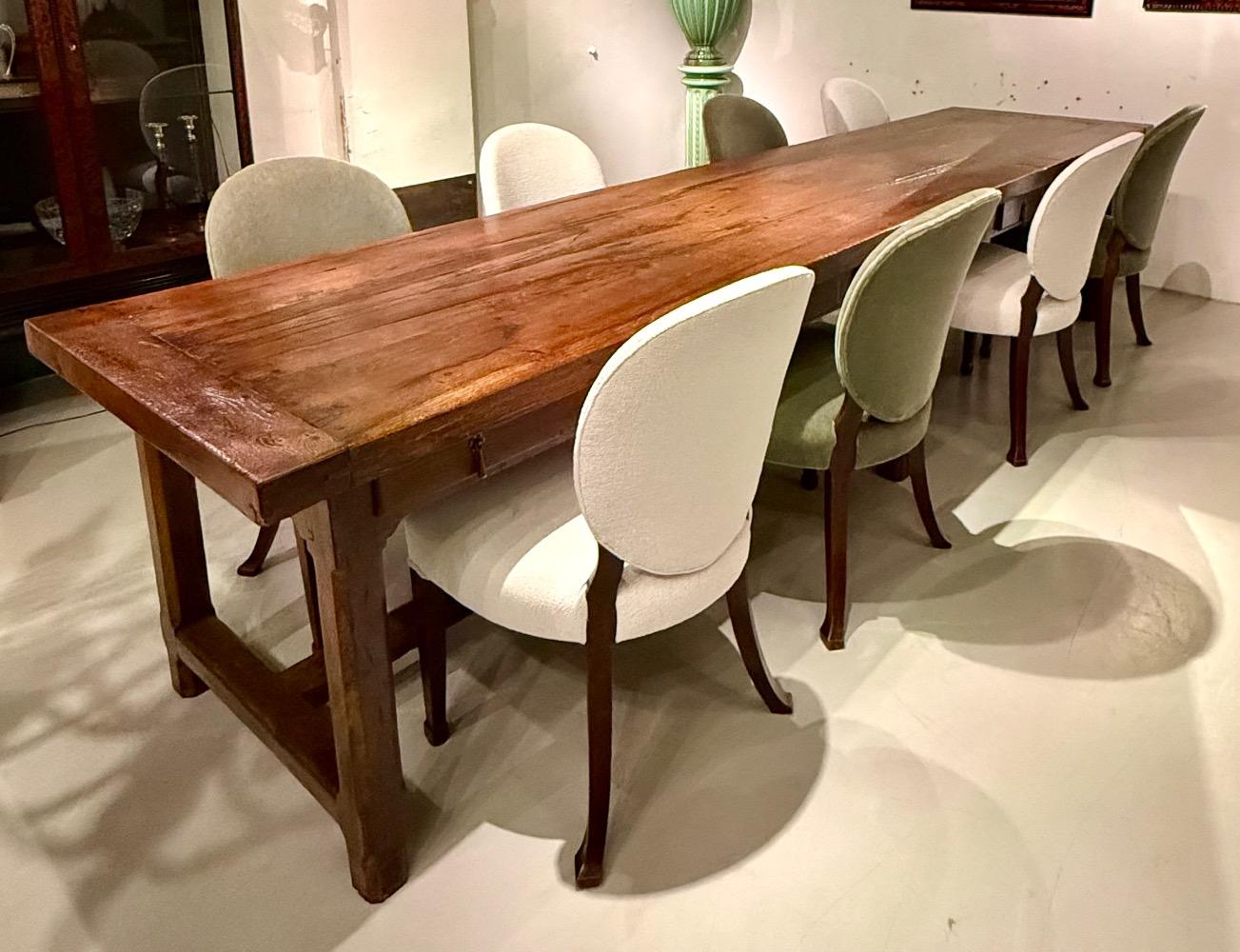 Large oak refectory table