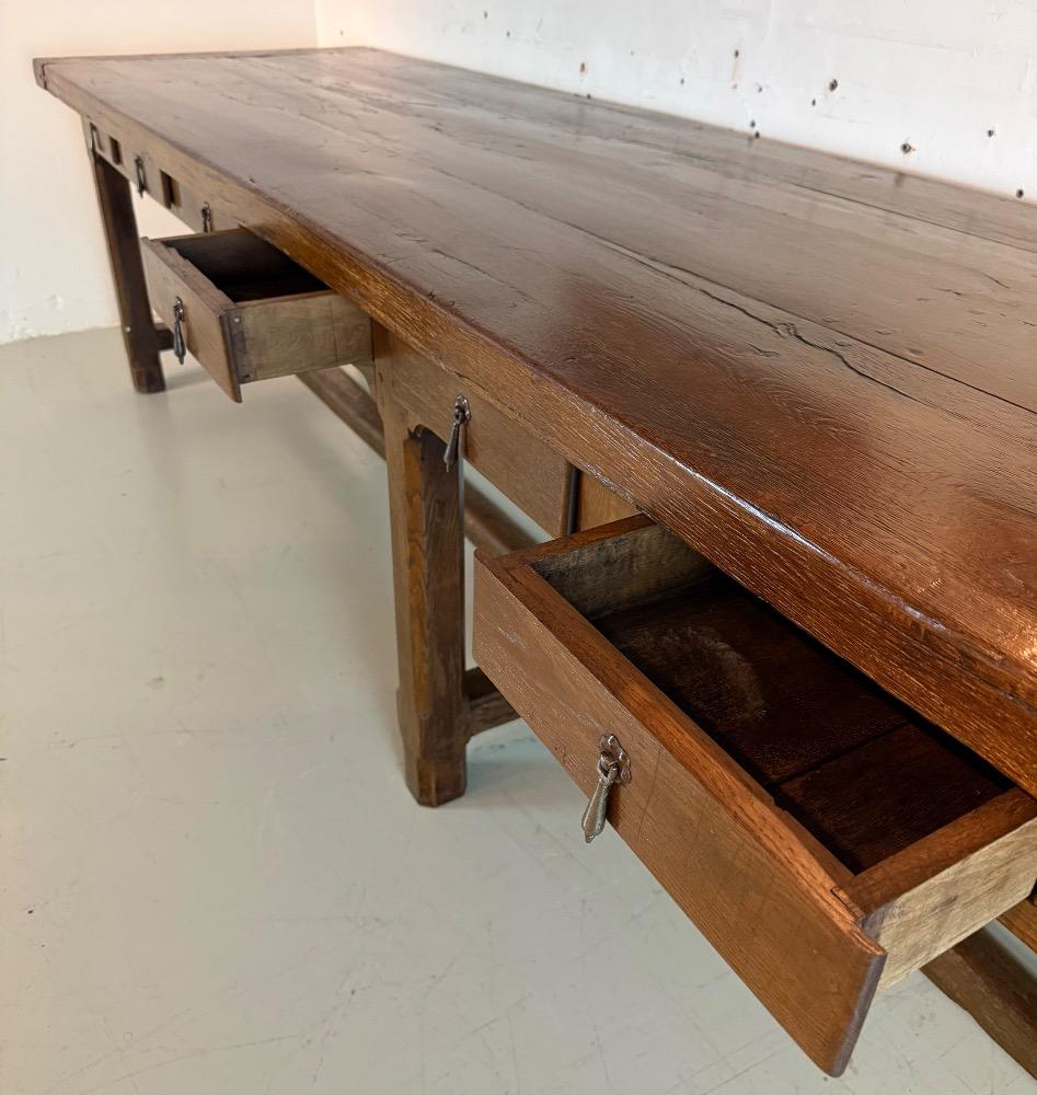 Large oak refectory table