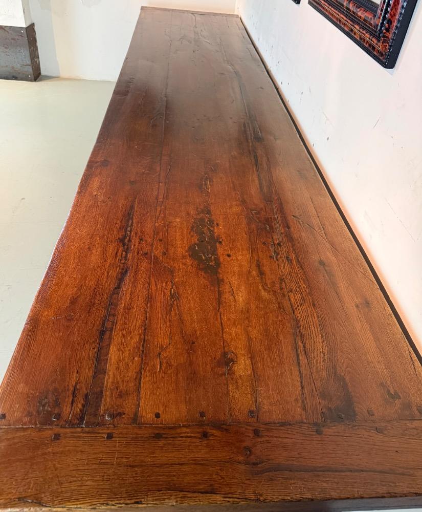 Large oak refectory table