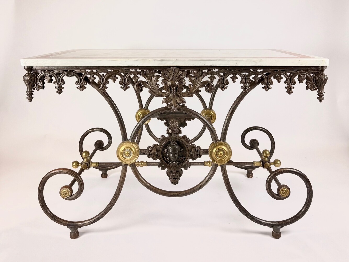 Late 19th-Century French Wrought Iron Butcher’s Table /Table de boucher