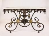 Late 19th-Century French Wrought Iron Butcher’s Table /Table de boucher