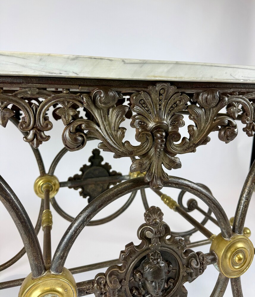 Late 19th-Century French Wrought Iron Butcher’s Table /Table de boucher