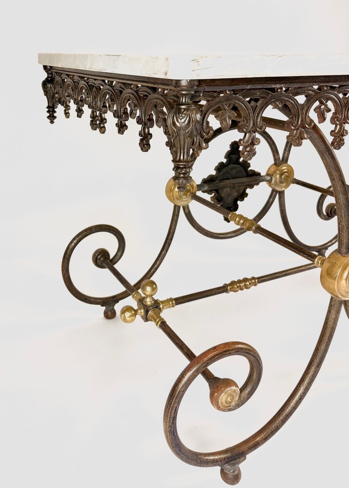 Late 19th-Century French Wrought Iron Butcher’s Table /Table de boucher