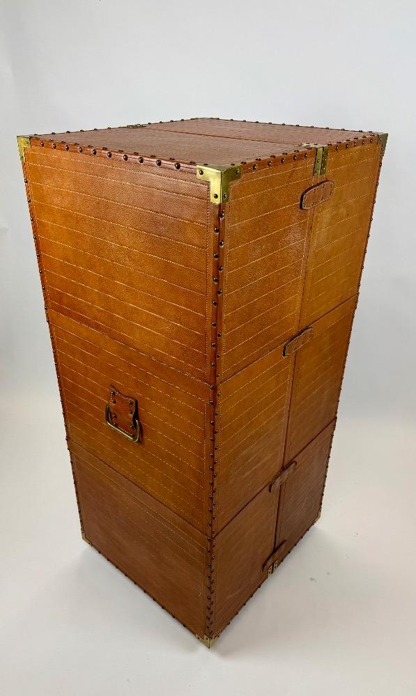 Leather wardrobe trunk by Lancetti. 
