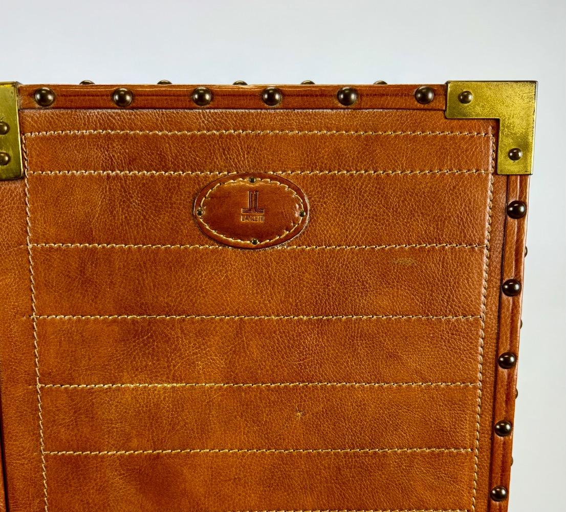 Leather wardrobe trunk by Lancetti. 