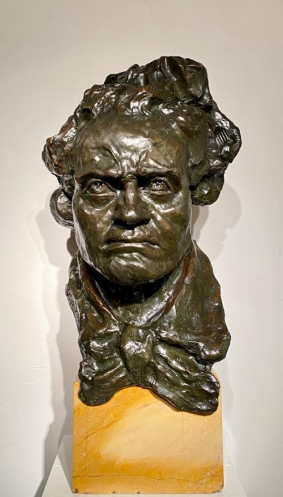 Life size bronze bust of Beethoven. - Valsuani-