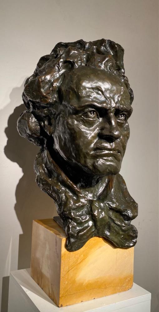 Life size bronze bust of Beethoven. - Valsuani-