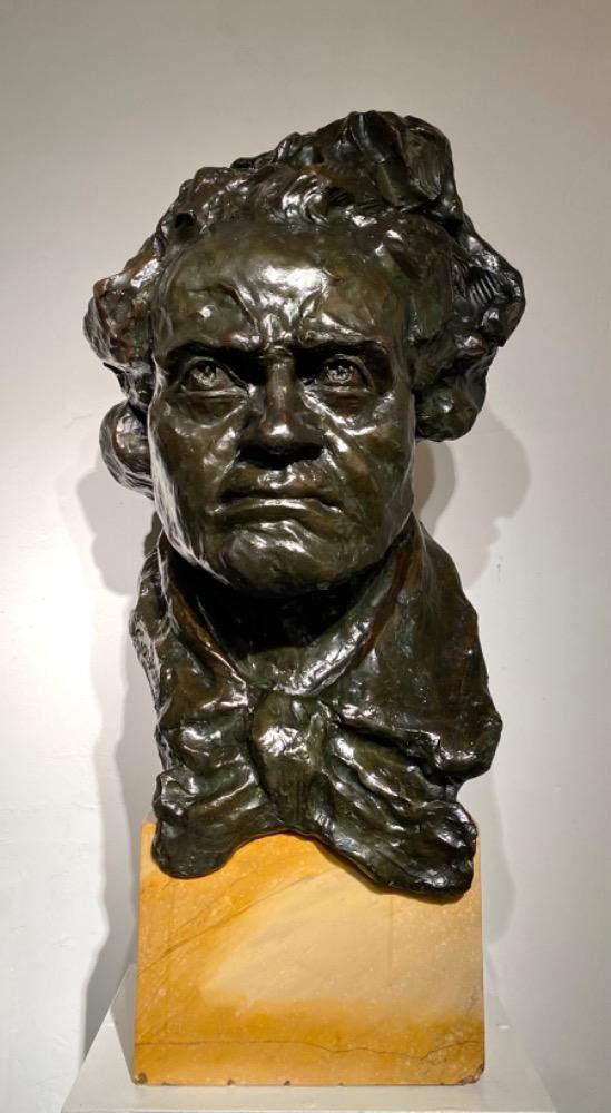 Life size bronze bust of Beethoven. - Valsuani-
