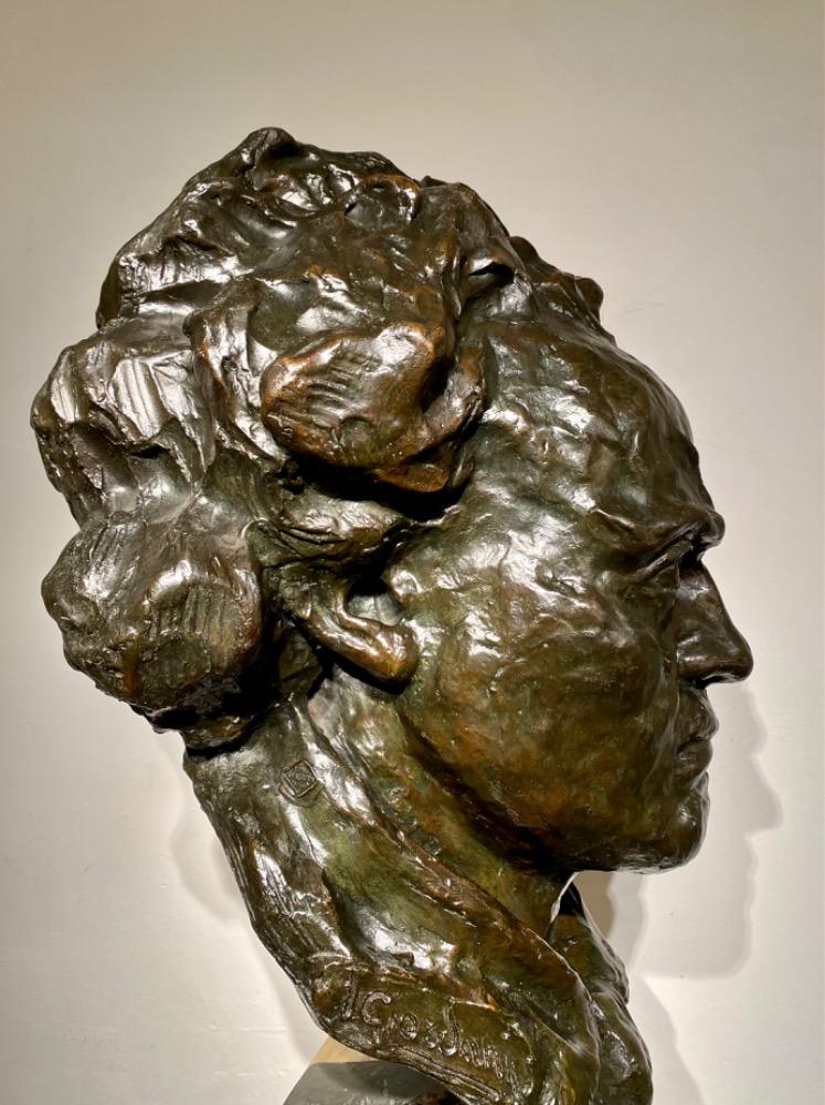 Life size bronze bust of Beethoven. - Valsuani-