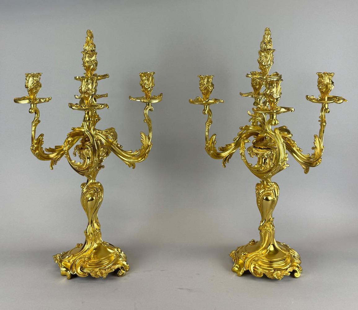 Pair 19th Century Louis XV candelabra