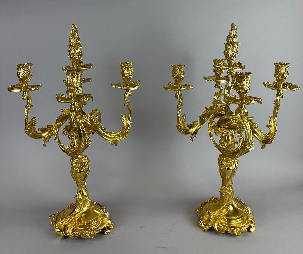 Pair 19th Century Louis XV candelabra