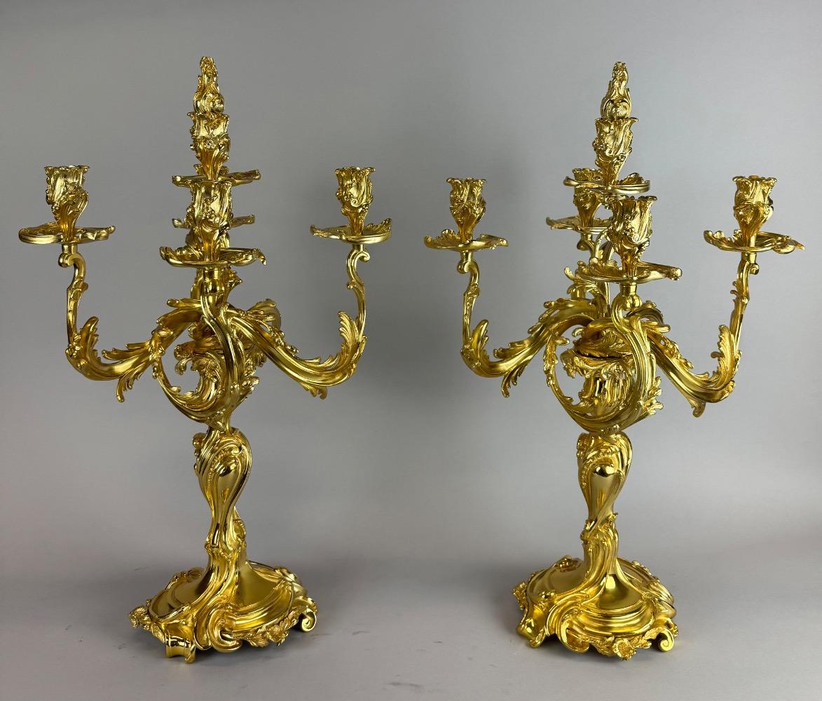 Pair 19th Century Louis XV candelabra