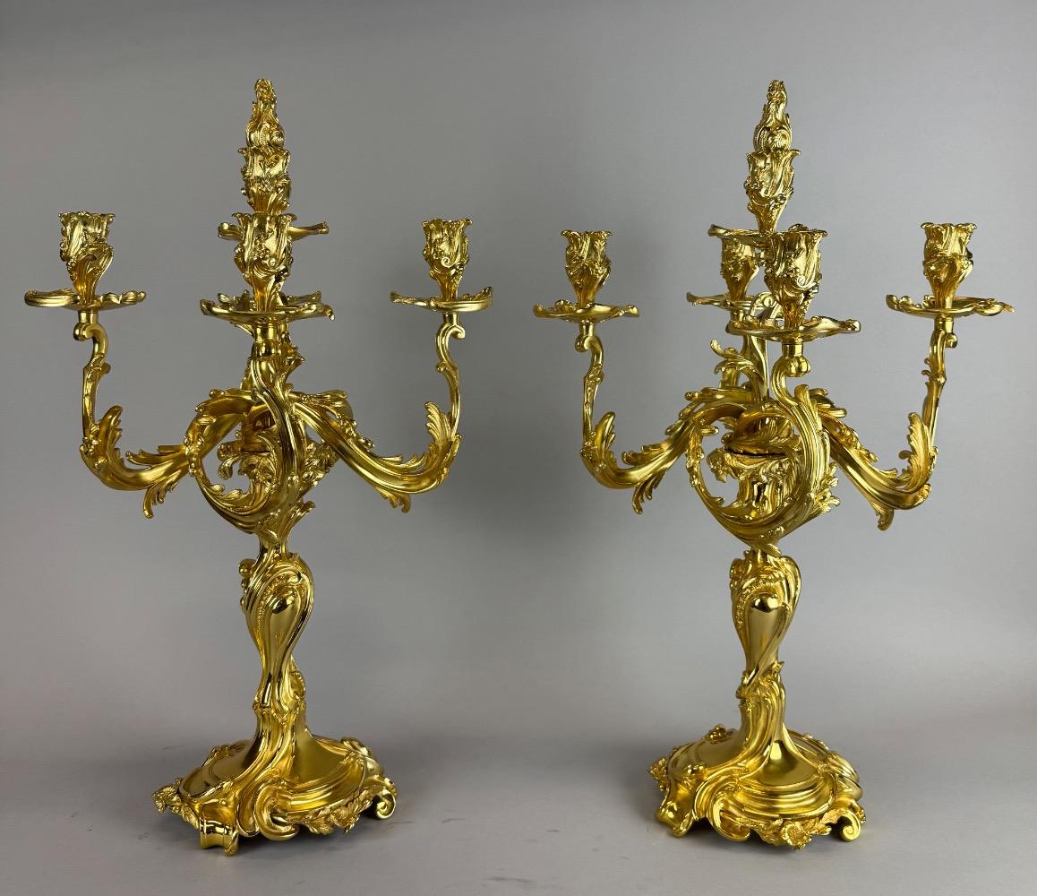 Pair 19th Century Louis XV candelabra