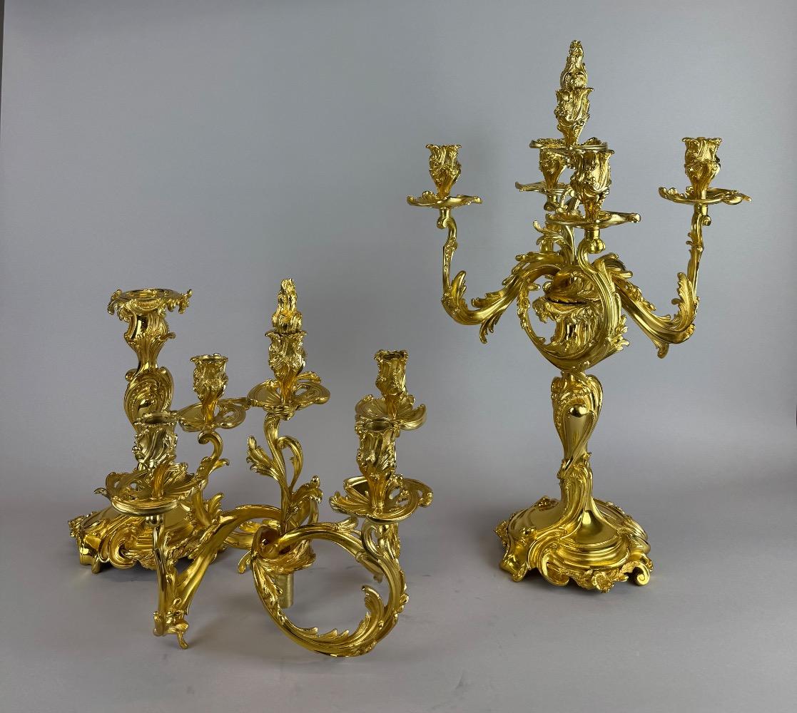 Pair 19th Century Louis XV candelabra