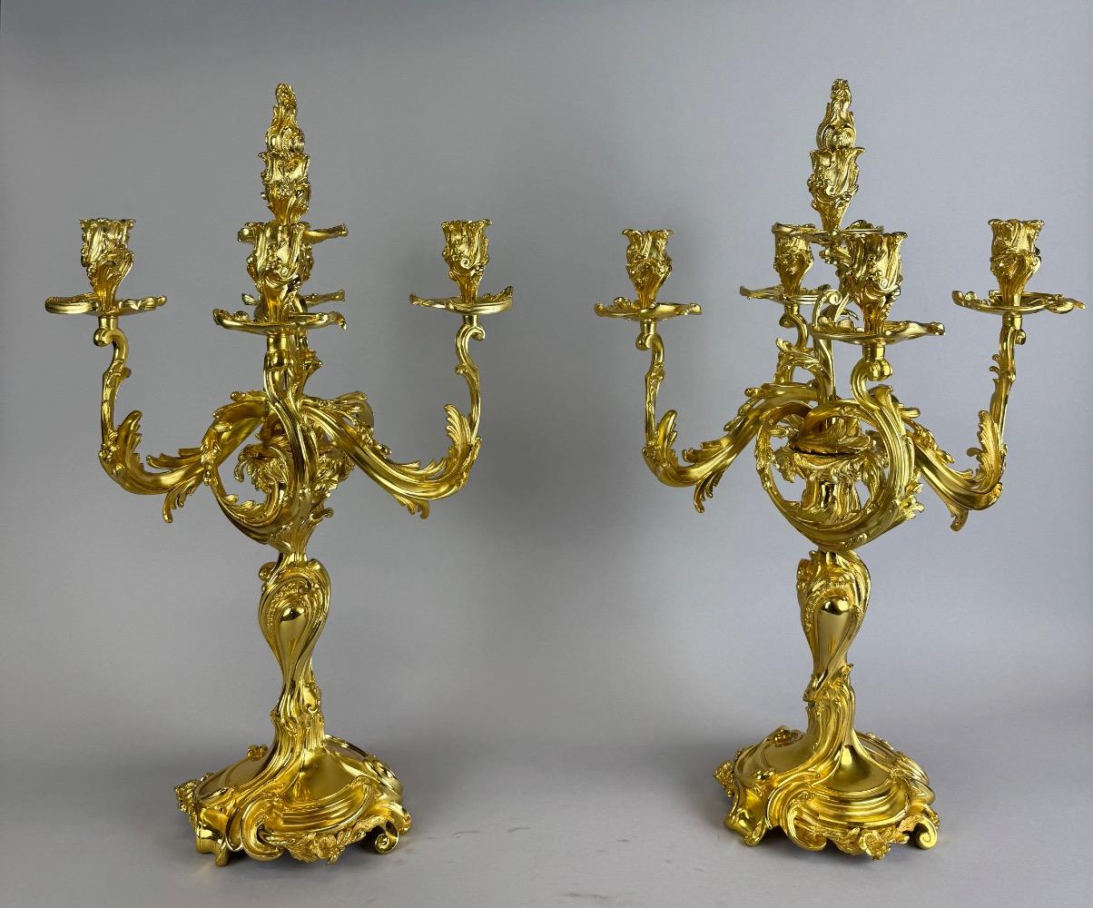 Pair 19th Century Louis XV candelabra