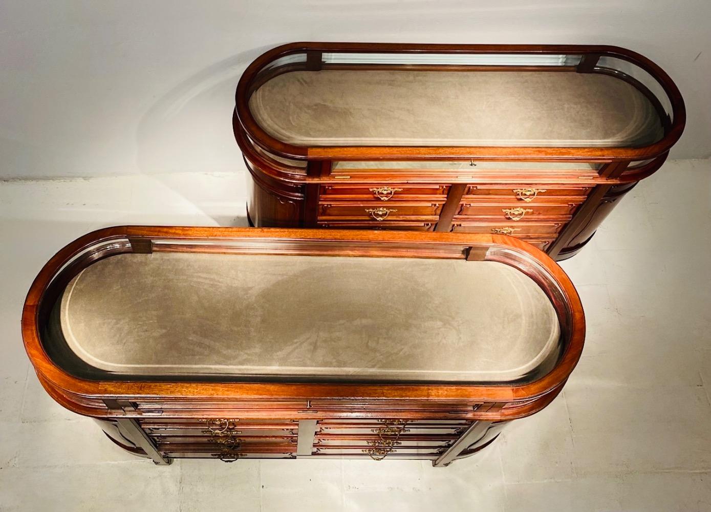 Pair Art Nouveau display counters