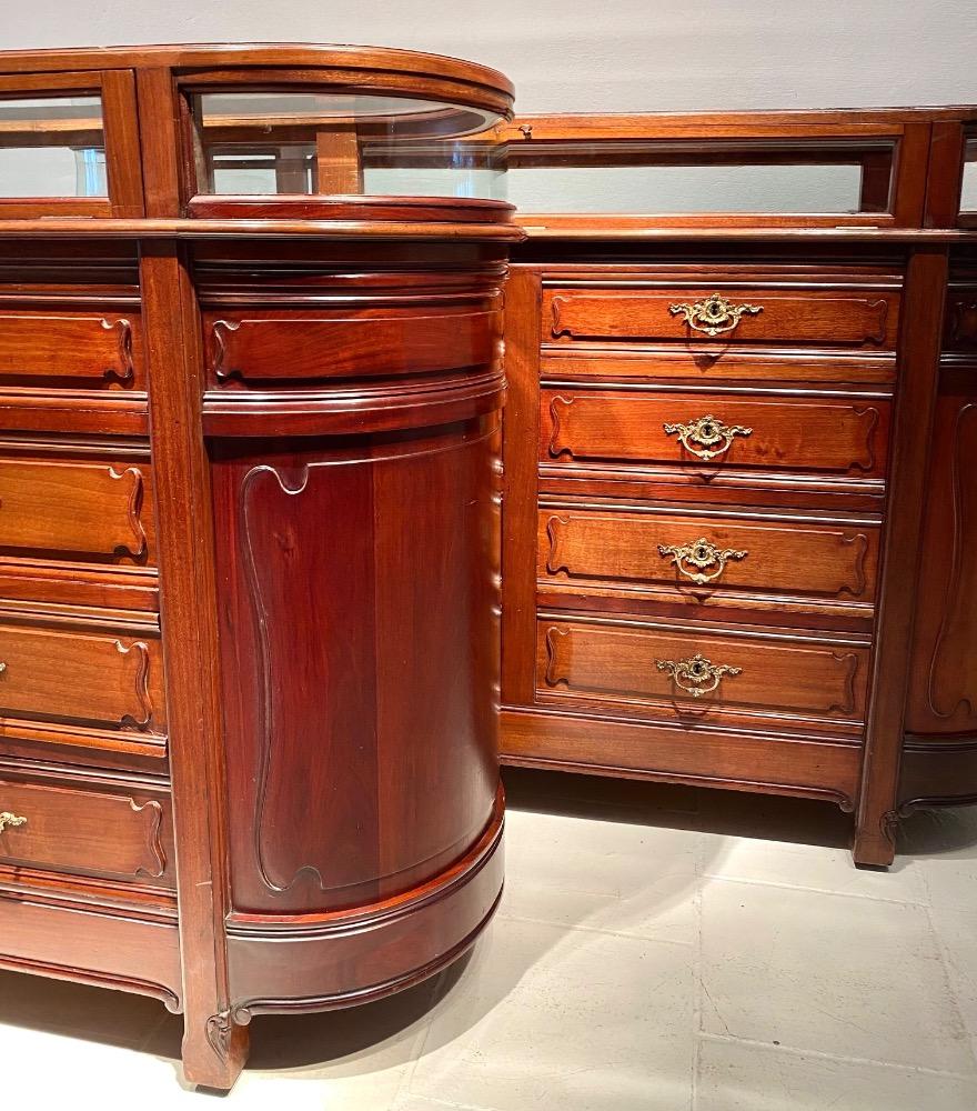 Pair Art Nouveau display counters