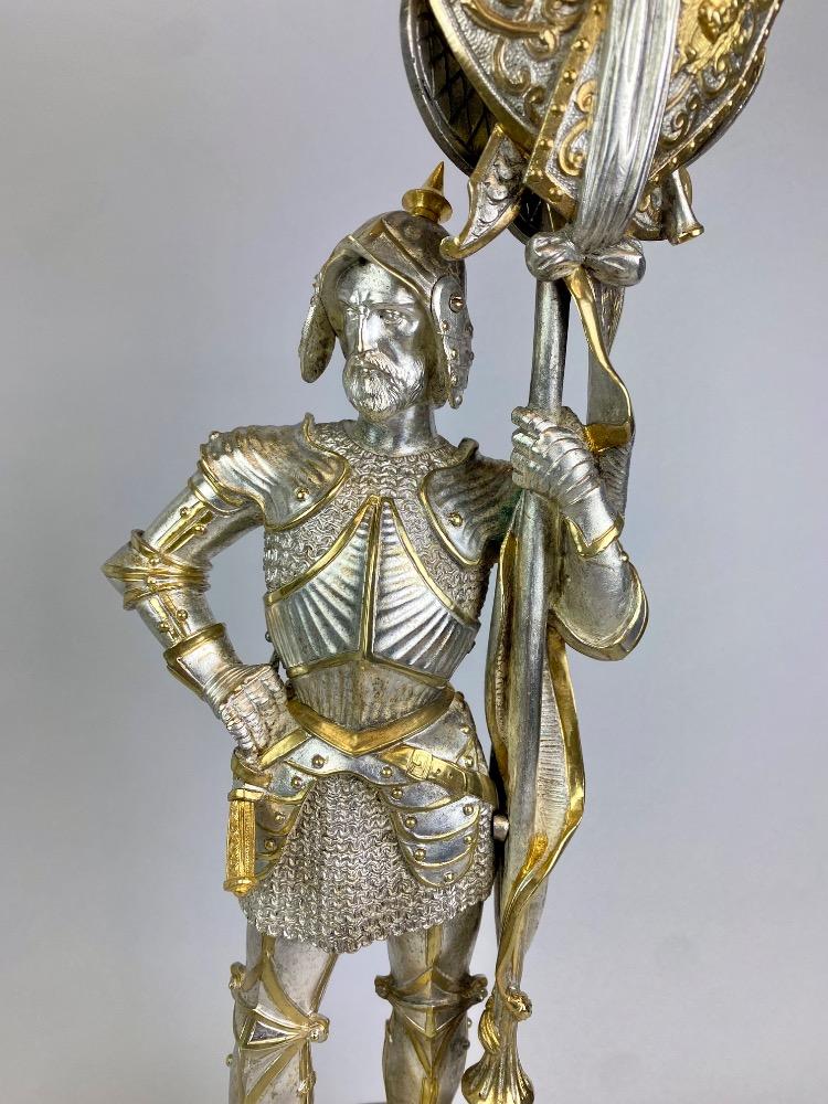 Pair candelabra Napoleon III. Medieval knights. 
