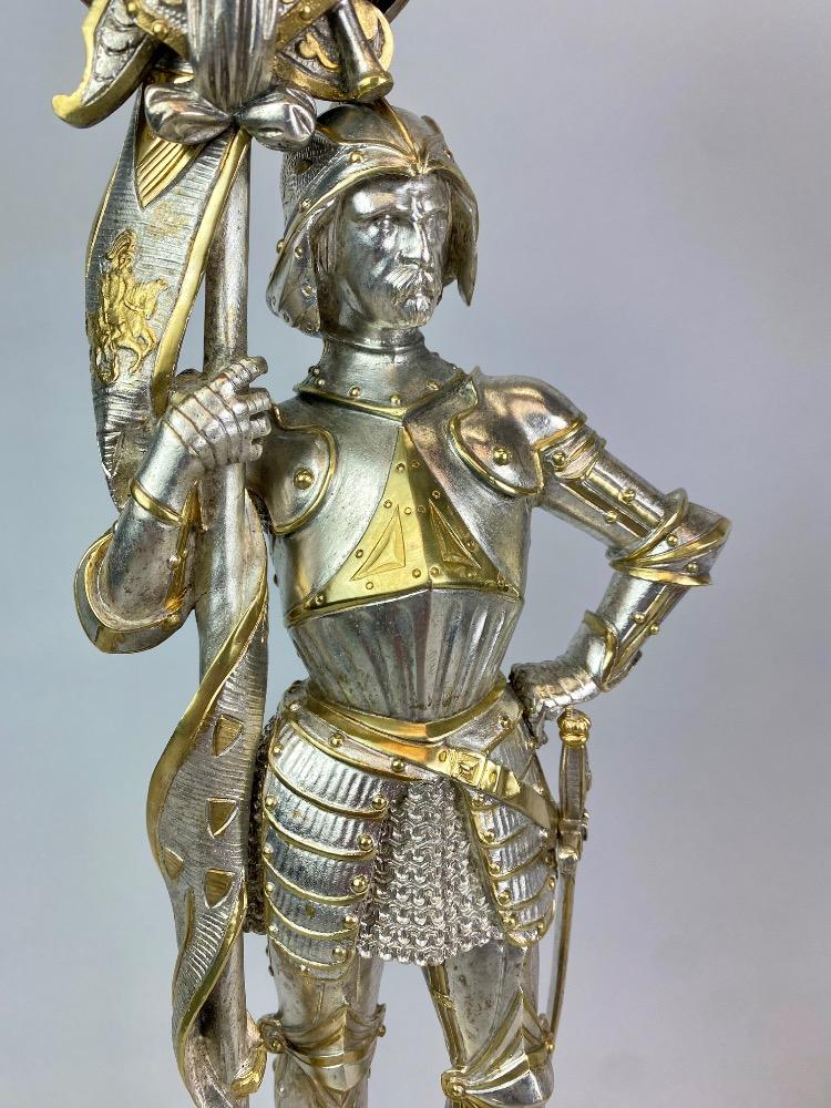 Pair candelabra Napoleon III. Medieval knights. 