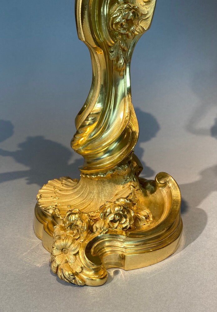 Pair of 19th century gilded bronze candelabra