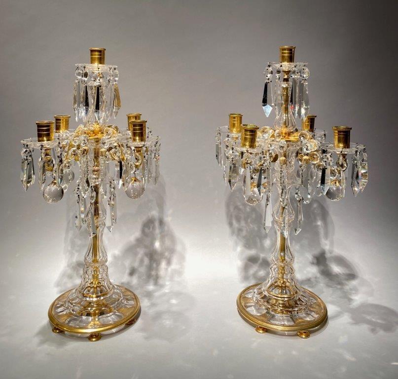 Pair of beautiful 19th century Napoleon III Bacacarat crystal candelabra  