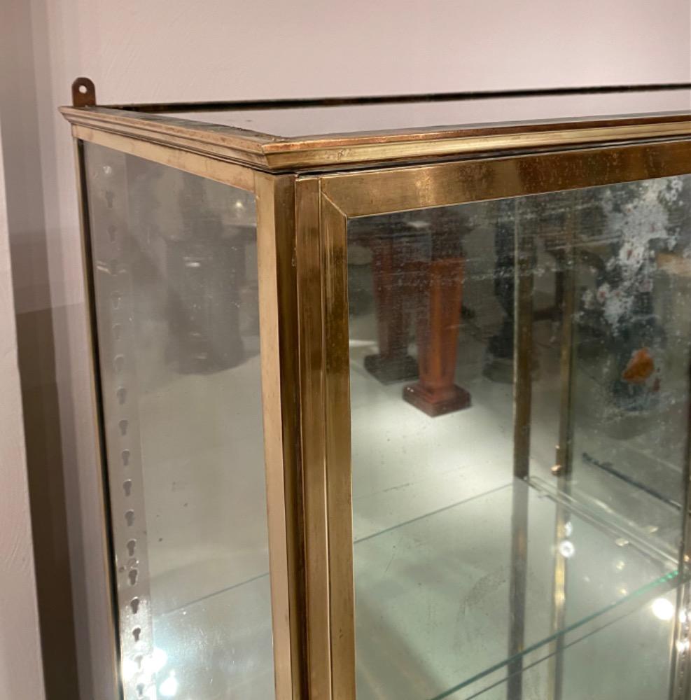 Pair of brass display cabinets 