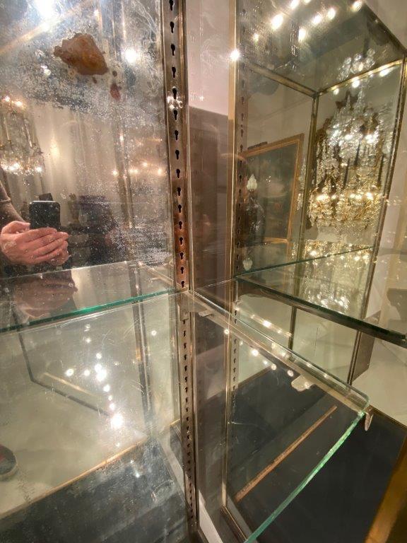 Pair of brass vitrines 