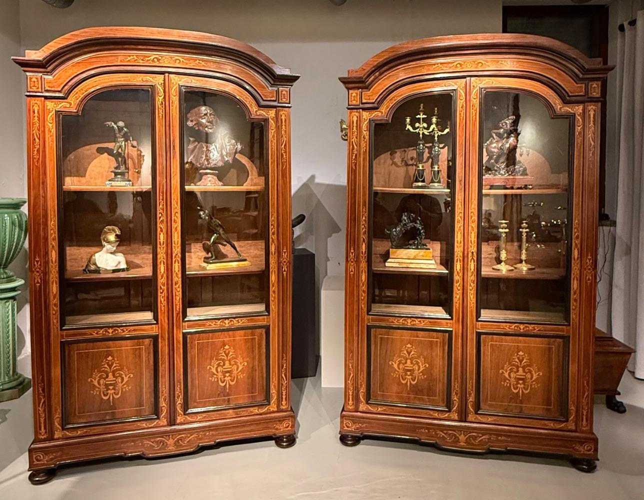 Pair of Charles X style bookcases. 