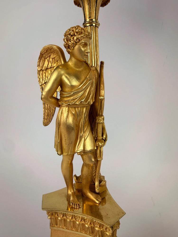 Pair of Fine Gilt Empire Candelabra, Early 19th Century