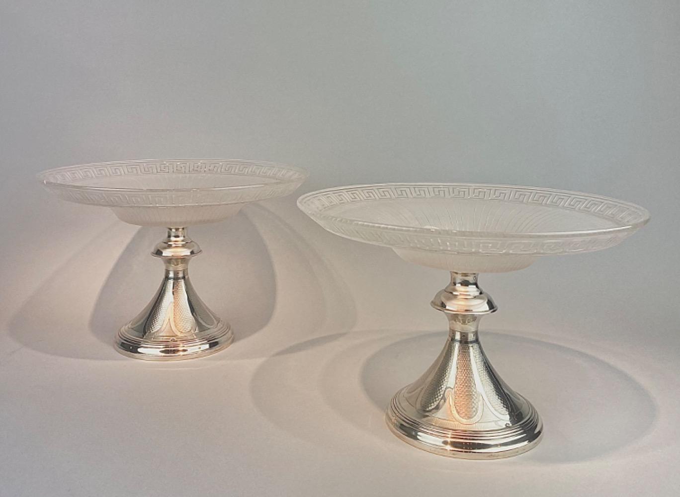 Pair silver tazzas. 