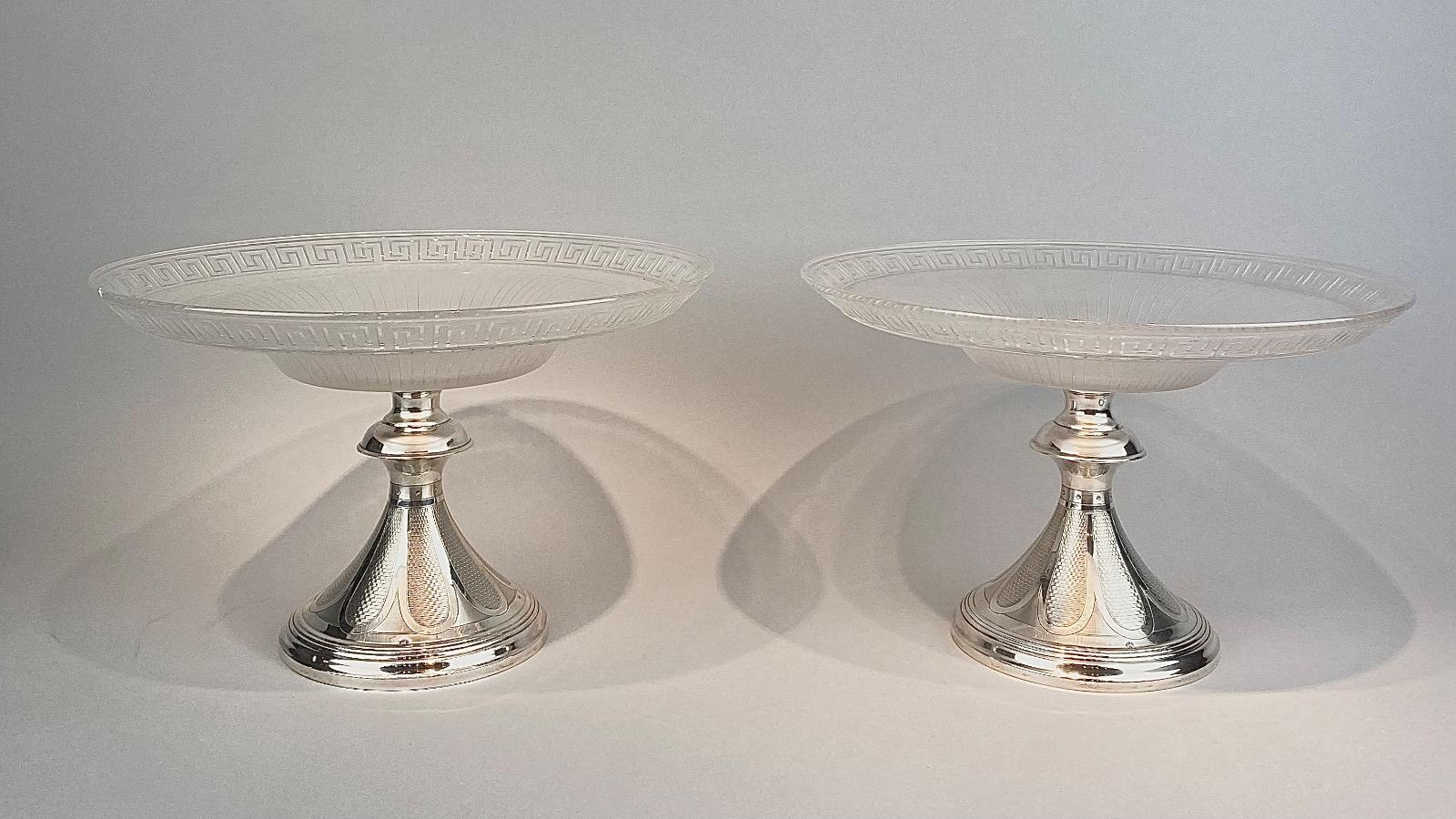 Pair silver tazzas. 