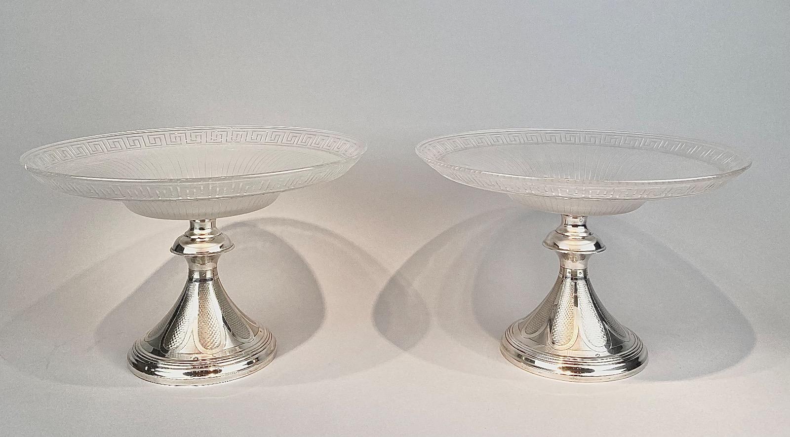 Pair silver tazzas. 