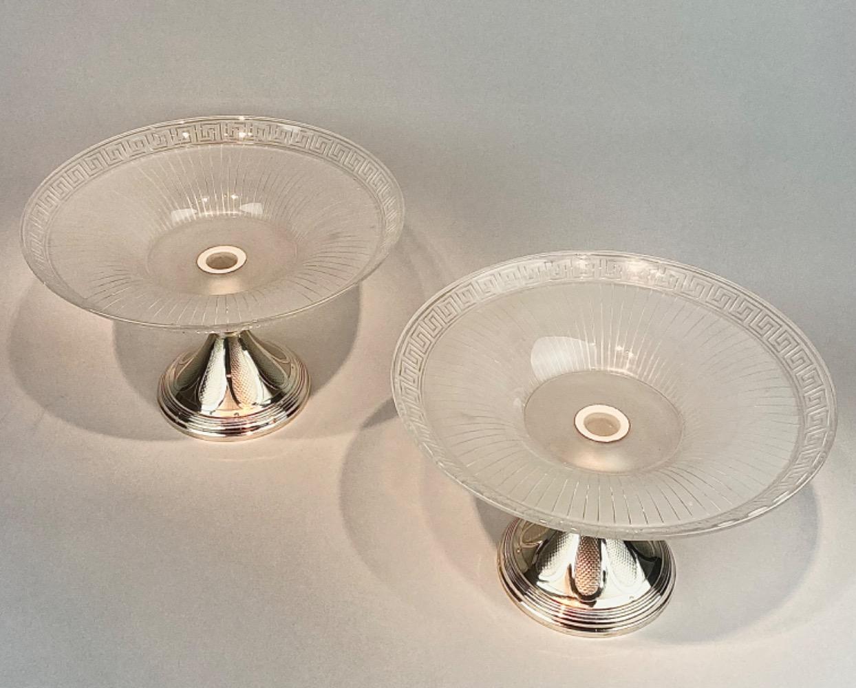 Pair silver tazzas. 