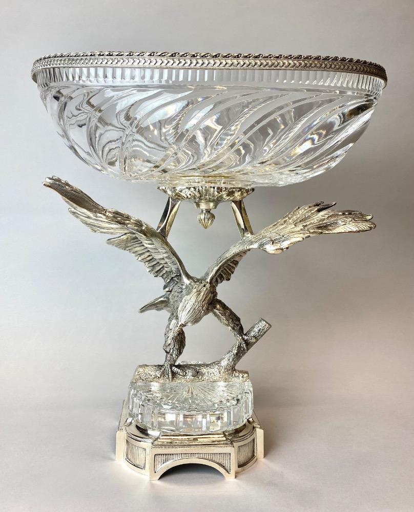 Silver plated centerpiece , eagle. 