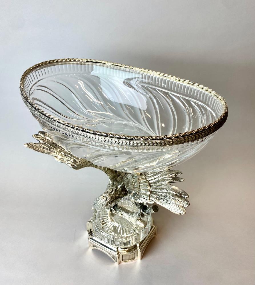 Silver plated centerpiece , eagle. 