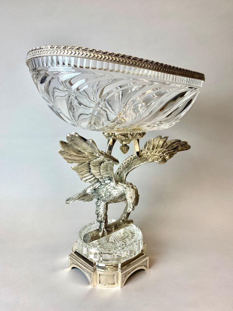 Silver plated centerpiece , eagle. 