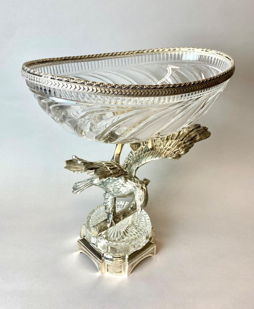 Silver plated centerpiece , eagle. 