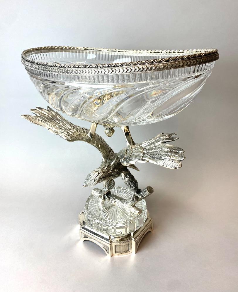 Silver plated centerpiece , eagle. 