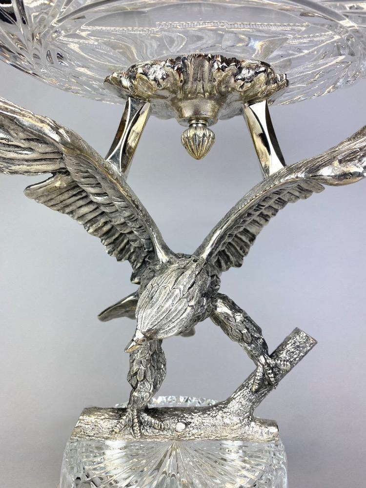 Silver plated centerpiece , eagle. 