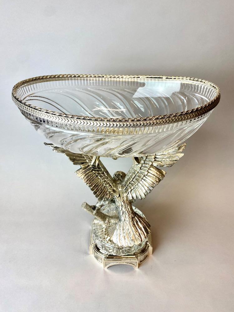 Silver plated centerpiece , eagle. 