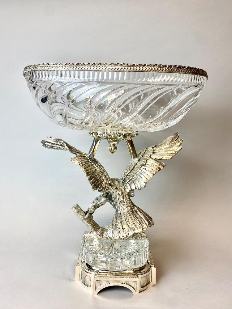 Silver plated centerpiece , eagle. 