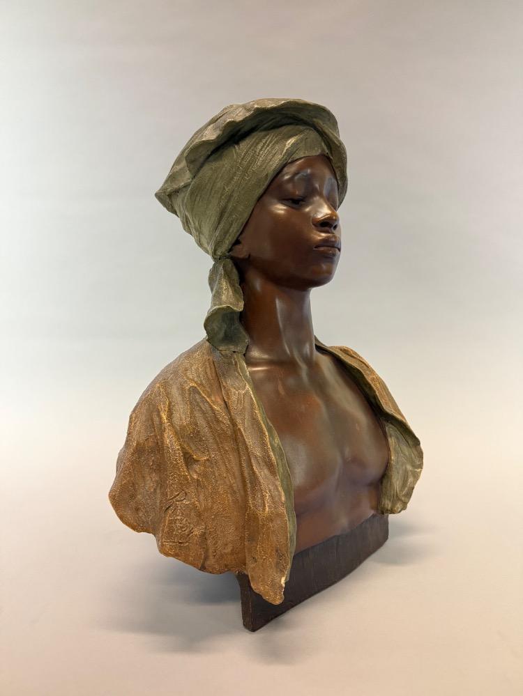 Terracotta bust of a Nubian boy by Goldscheider