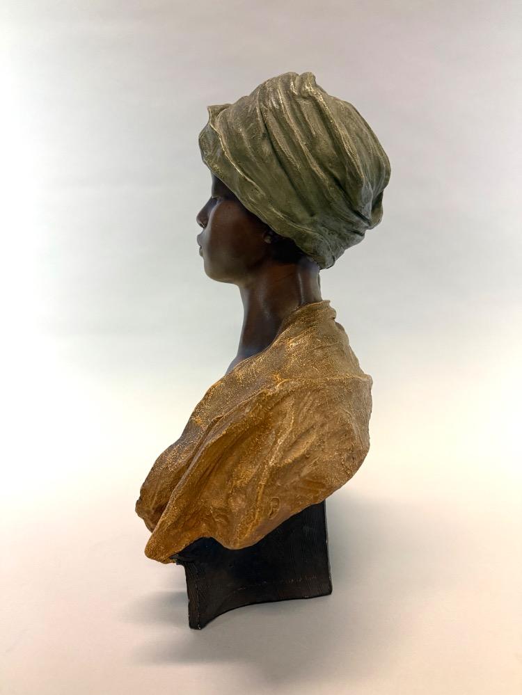 Terracotta bust of a Nubian boy by Goldscheider