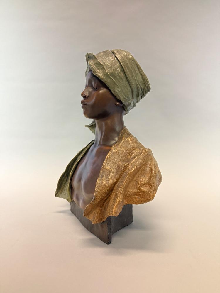 Terracotta bust of a Nubian boy by Goldscheider