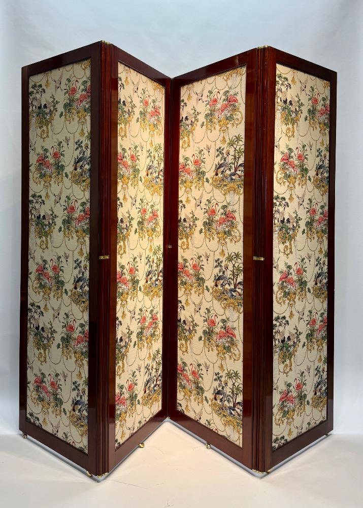 Victorian Four-Fold Mahogany Room Screen