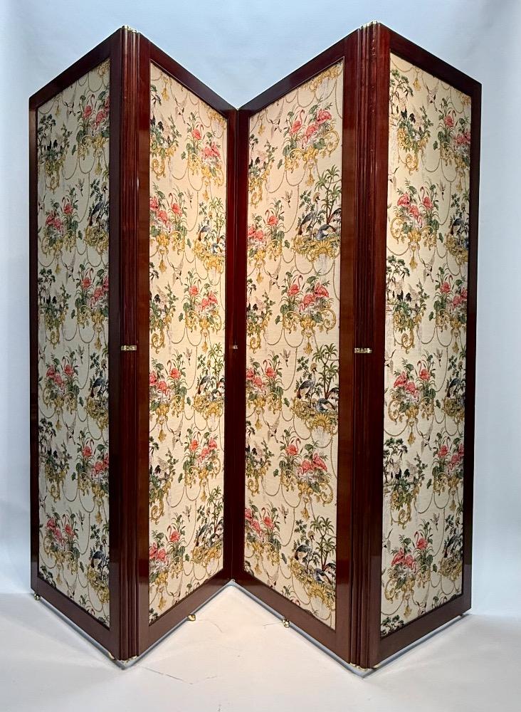 Victorian Four-Fold Mahogany Room Screen